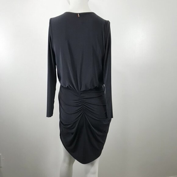 Misa Los Angeles Wrap Front Slinky Mini Dress with Raw Hemlines - Picture 10 of 15
